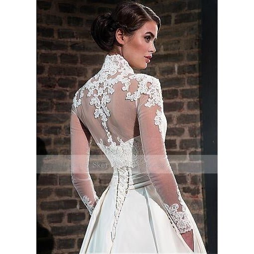 Elegant Sweetheart Satin Wedding Dress - Mura Boutique