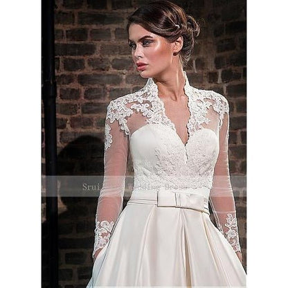 Elegant Sweetheart Satin Wedding Dress - Mura Boutique
