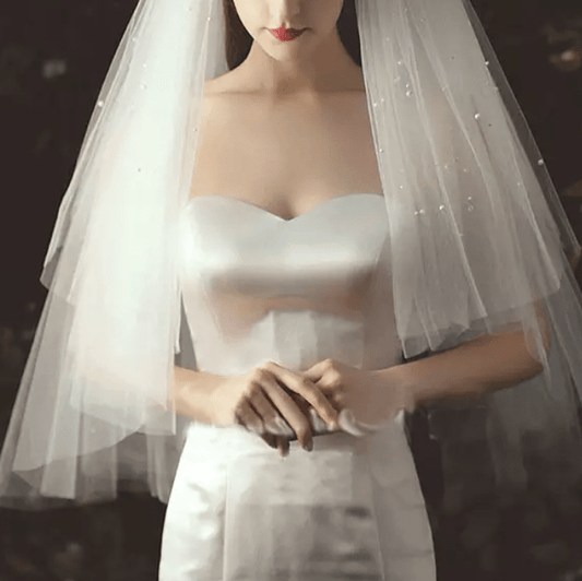 Faux Pearl Bridal Veil - Mura Boutique