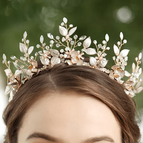 Leaf Rhinestone Wedding Crown - Mura Boutique