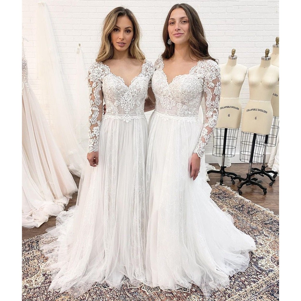 Long Sleeve Wedding Dress With Corset - Mura Boutique