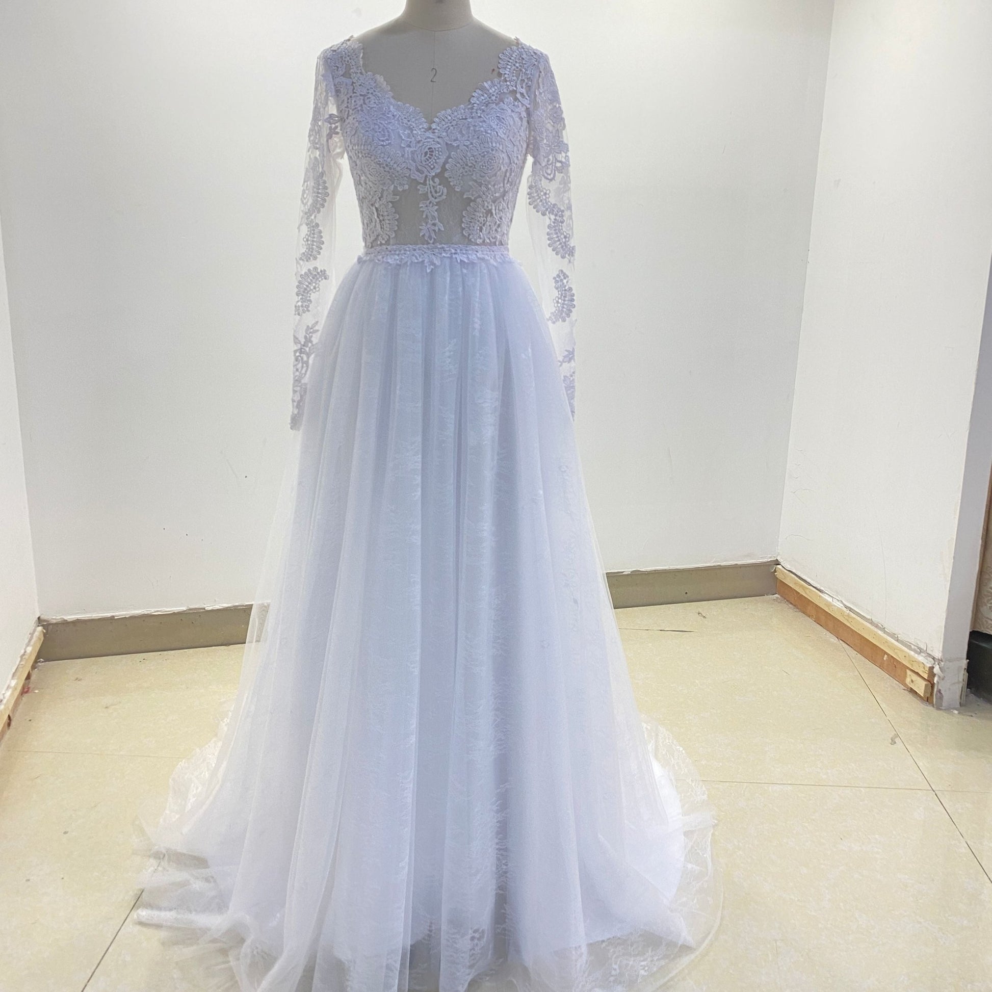 Long Sleeve Wedding Dress With Corset - Mura Boutique