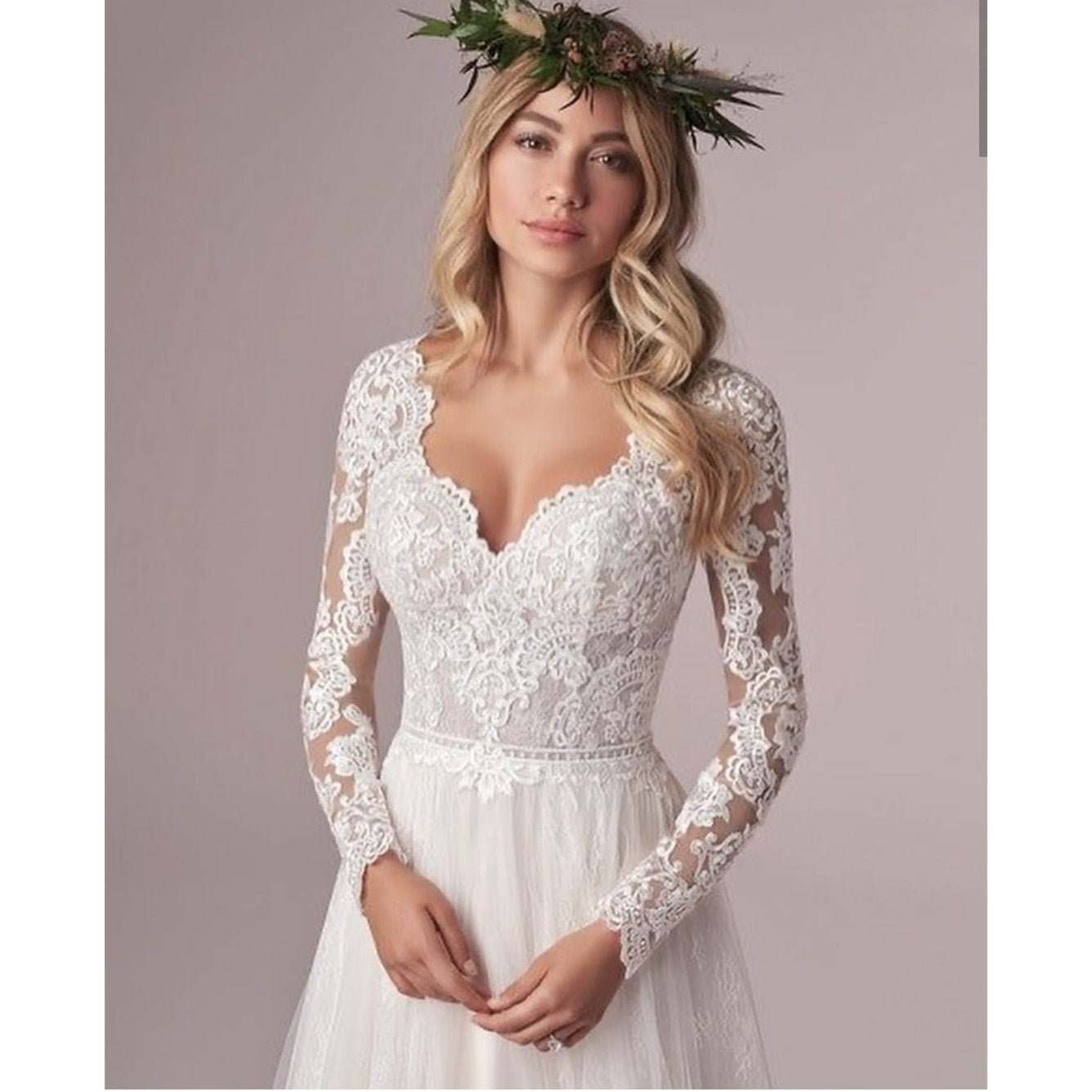 Long Sleeve Wedding Dress With Corset - Mura Boutique