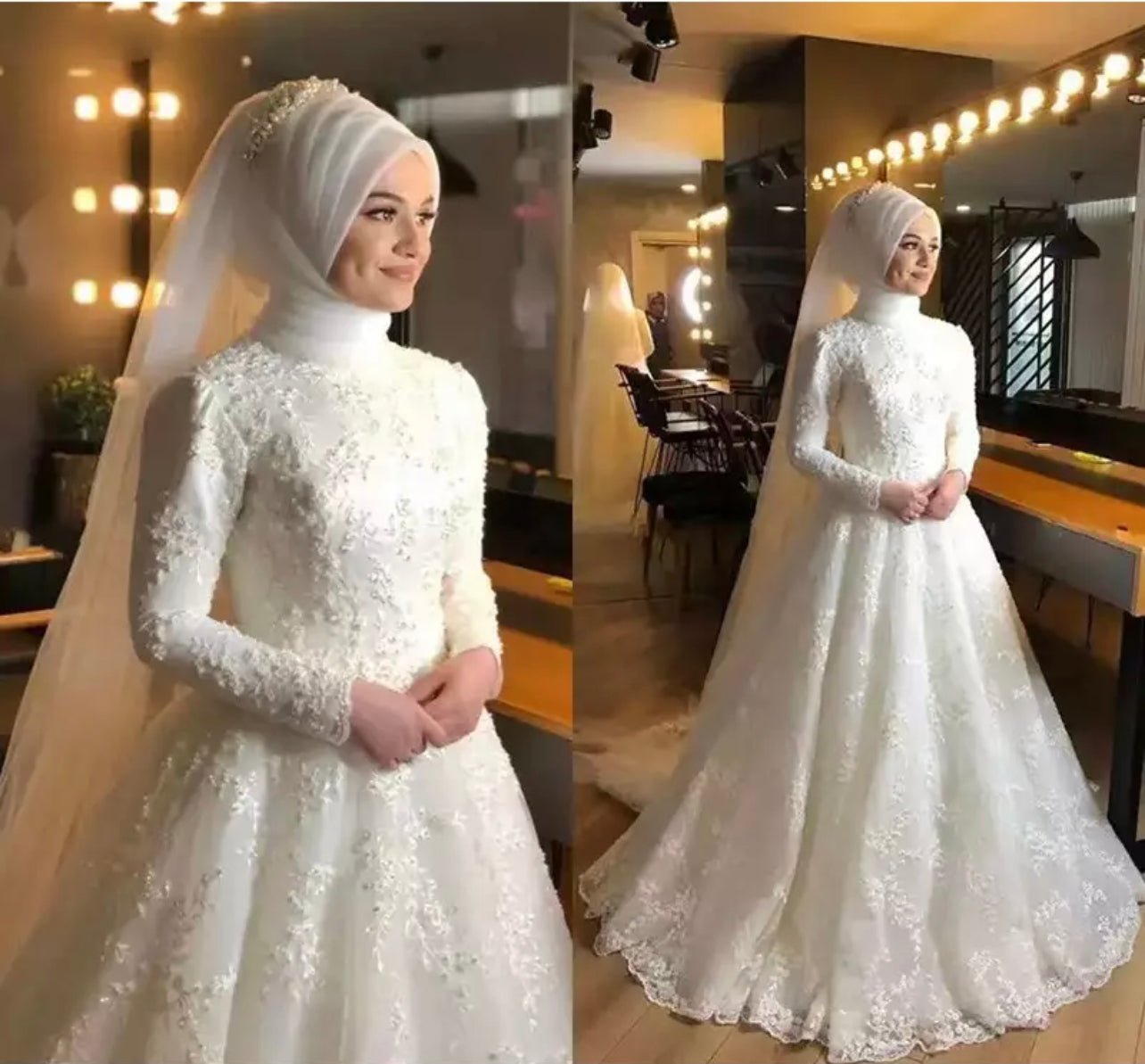 Long sleeves wedding gown dress - Mura Boutique