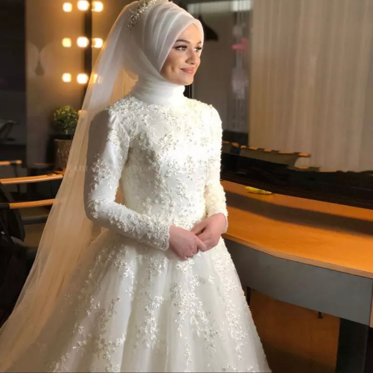 Long sleeves wedding gown dress - Mura Boutique