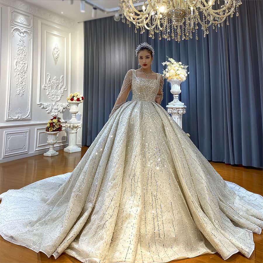 Luxury beaded bridal wedding dress - Mura Boutique
