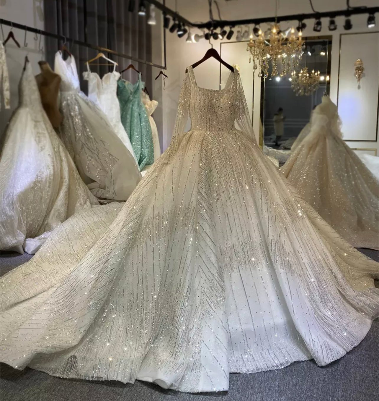 Luxury beaded bridal wedding dress - Mura Boutique
