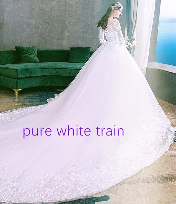 New Romantic Sweet Elegant Luxury Long Lace Princess Wedding Dress - Mura Boutique