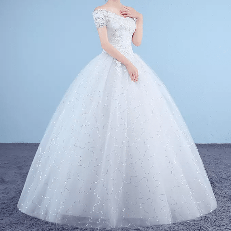 Off Shoulder Ball Wedding Dress - Mura Boutique