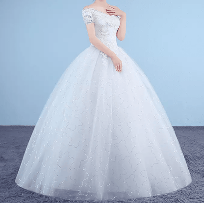Off Shoulder Ball Wedding Dress - Mura Boutique
