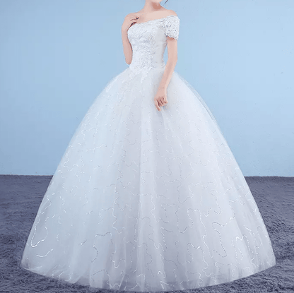 Off Shoulder Ball Wedding Dress - Mura Boutique