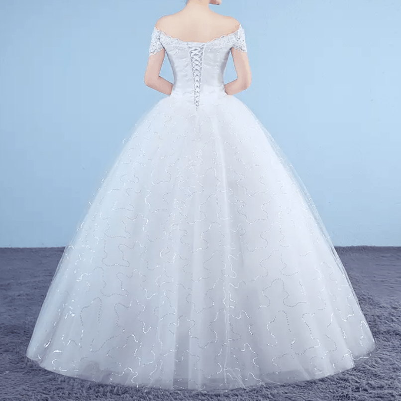 Off Shoulder Ball Wedding Dress - Mura Boutique
