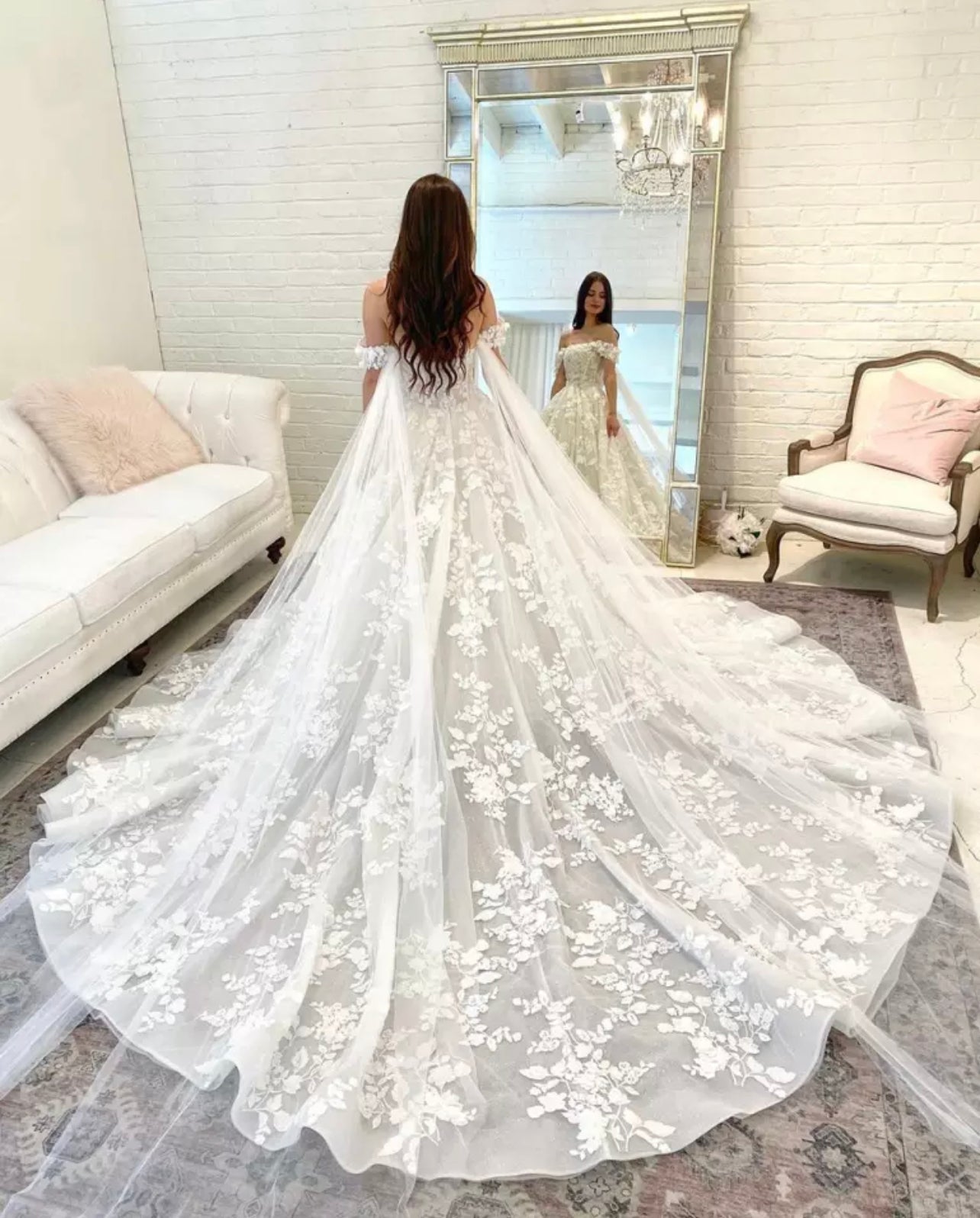 Off shoulder bridal wedding gown - Mura Boutique