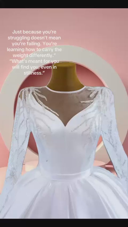 Elegant satin bridal gown dress