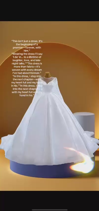 Elegant satin bridal gown dress