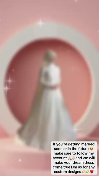 Beautiful full covered muslim bridal gown