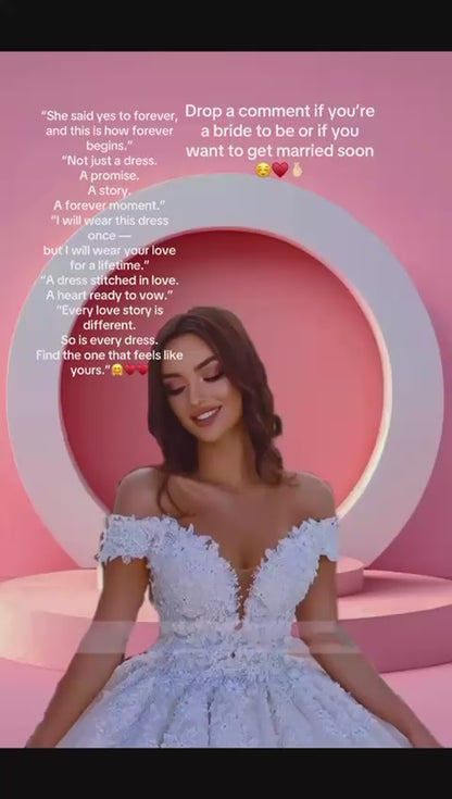 Beautiful off shoulder bridal gown