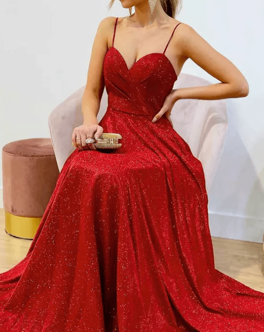 Sweetheart Glitter Evening Gown - Mura Boutique