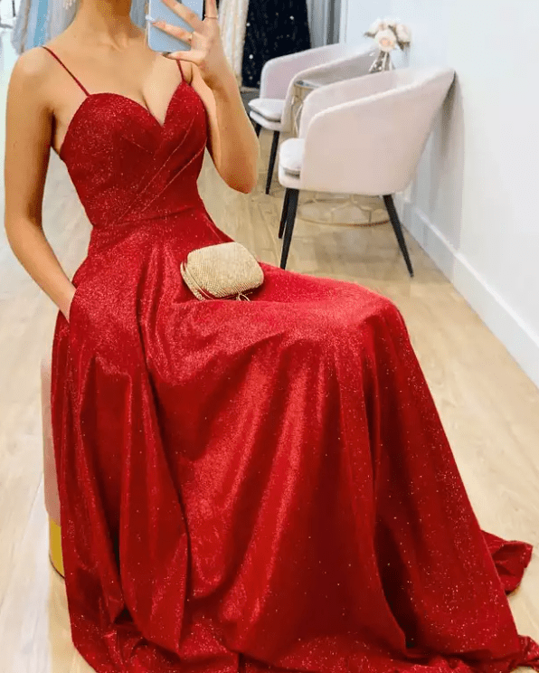 Sweetheart Glitter Evening Gown - Mura Boutique