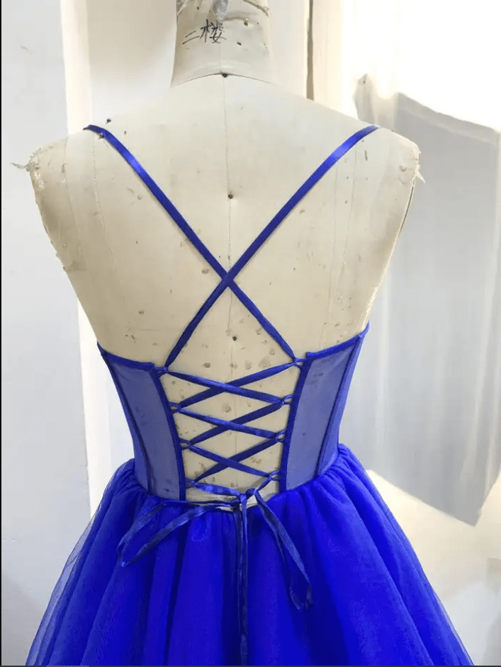 Sweetheart Spaghetti Strap Ruffle Layer Corset Evening Gown - Mura Boutique