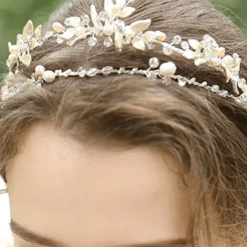 Two Layer Faux Pearl Wedding Crown - Mura Boutique