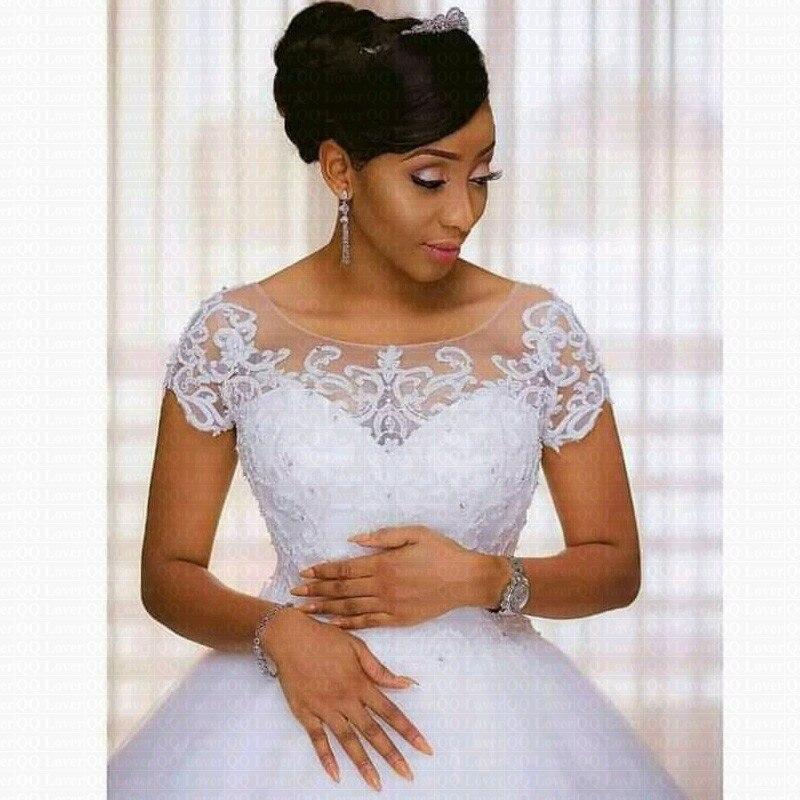 Vintage Lace Appliques African Wedding Dress - Mura Boutique