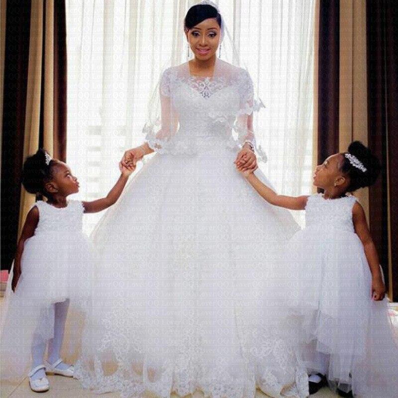 Vintage Lace Appliques African Wedding Dress - Mura Boutique