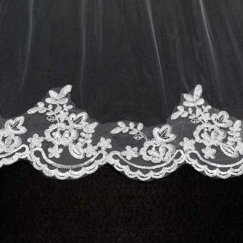 Mura Boutique Shop - Cathedral Wedding Veil Laced Edge